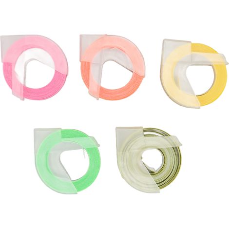 5 rubans adhésifs 3D gaufrés auto-collants pour étiqueteuses 12813, 12814, 1610, 1540, 1535, 1575, 17266, 5500A, 5500B (1/5)