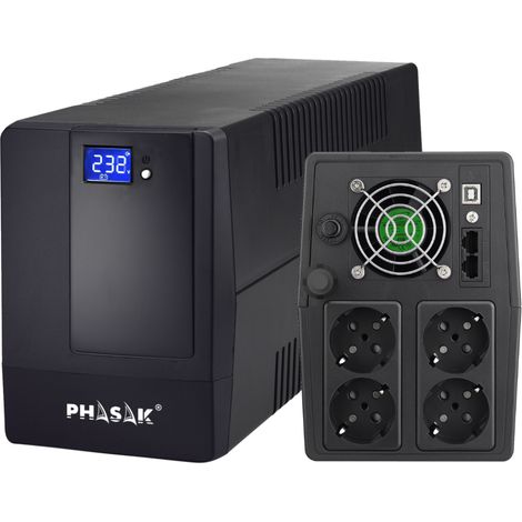 Phasak PH 9420 - Unterbrechungsfreie Stromversorgung (2000 VA, LCD, USB, RJ45)