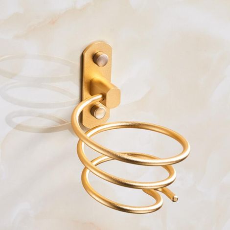 Wandhalterung für Haartrockner, Glätteisen und Lockenstab (Gold, 1-teilig, Bohren erforderlich) (1/4)