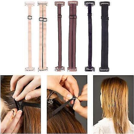 Bandes de lifting invisibles en nylon élastique pour lifting du visage, pour femmes aux cheveux longs, marron, ceinture simple (1/5)