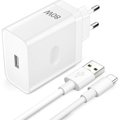 80W Chargeur Rapide avec Câble USB C 1m pour OPPO Super Charge,SUPERVOOC Chargeur Secteur pour OPPO Find X5 Pro X5 X3 Neo X3 (L100) (1/5)