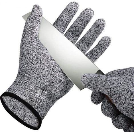 Gants de protection anti-coupures Version L - 1 paire  Fils d'acier inoxydable anti-coupures, gants de cuisine métalliques pour boucher et jardinier (1/4)