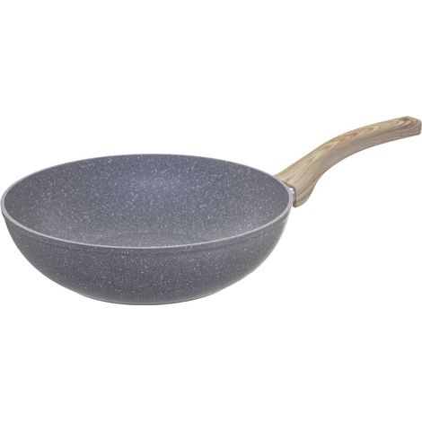 Wok en acier forgé de 28 cm avec revêtement anti-adhérent en céramique, modèle Nature, dernière unité en stock (1/4)