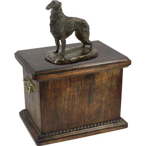 Urna per ceneri di cane Borzoi russo, Borzoi, Barzoi IV, urna con statuetta, urna elegante in stile classico di Art-Dog (1/5)