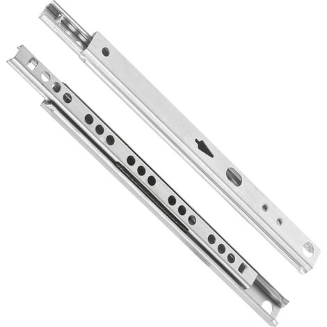 2 guías para cajones - 17 mm x 278 mm - Riel deslizante para cajón - Riel deslizante - Guías de extensión parcial de acero galvanizado (1 par) (1/5)