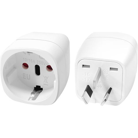 2 Pièces Adaptateur de Voyage France vers Australie/Chine, Adaptateur Voyage pour Australie Chinoise Nouvelle Zelande Fidji Argentine, Adaptateur Type I (1/5)