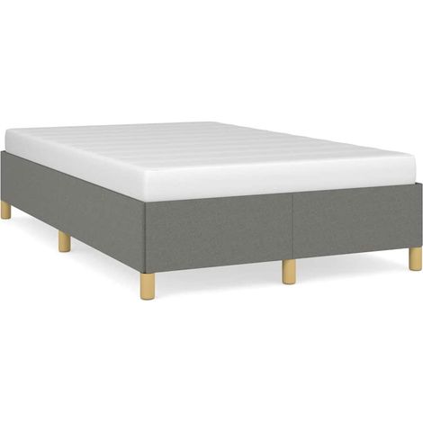 Lit double  Lit adulte  Cadre de lit sans matelas gris foncé 120x190 cm tissu (1/5)