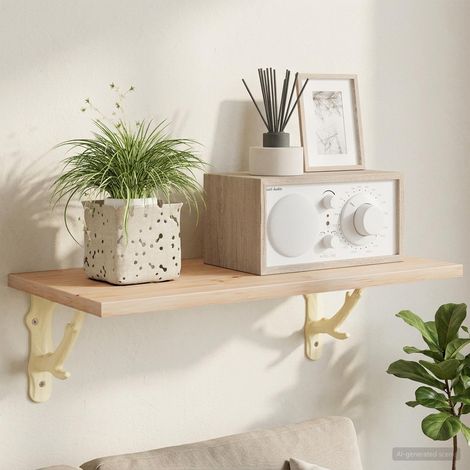 vidaXL Soportes para estanterías de pared 2 uds. Blanco antiguo (1/5)