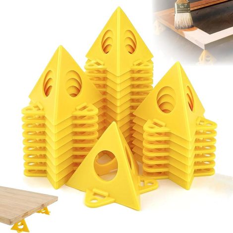40 Pièces Support Pyramide Peinture Cone Support Peinture, Jaune Cône Toile et Triangle de Peinture Stands Rehausseurs de Porte d'Armoire pour Armoires de Cuisine Travail de Peinture Propre (1/5)