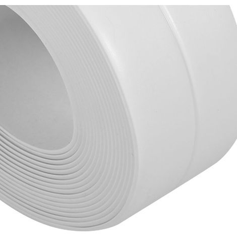 Bande d'étanchéité autocollante pour baignoire et mur, 3,2 m de long, pour évier, cuisine, salle de bain, toilettes, évier, sol, mur, coins, protection (38 mm x 3,2 m) (1/3)