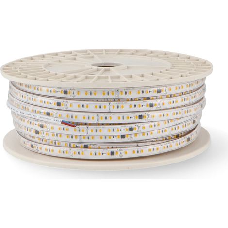 IluminaShop - Tira de LED 850W 220VAC SMD2835 110LED/m 17W/m IP65 Sin Rectificador (50 metros) Blanco Frio 6000K (1/3)