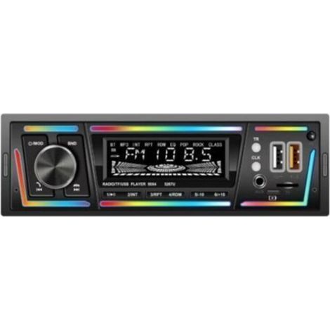 Autoradio Bluetooth avec RDS, port de chargement USB-C, mode lecteur multi-lumière, FM/AM, autoradio 1 DIN avec 2 ports USB/MP3/AUX/carte SD/réglages audio DSP/égaliseur