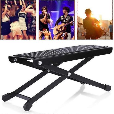 Repose-pieds de guitare réglable en hauteur, tabouret de guitare antidérapant et pliable, pédale de guitare robuste et solide (1/5)