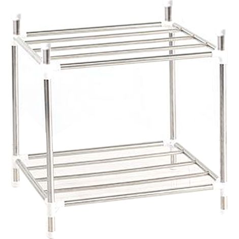 Etagère de Stockage Étagère de Cuisine en Acier Inoxydable 2 Niveaux Étagère de Salle de Bain Étagère Élargie et Épaissie Optimisée (1/5)