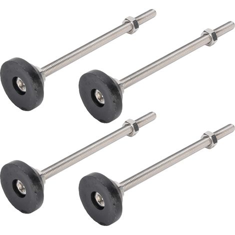 4 pieds réglables noirs ronds stables 100mm de hauteur pour tables et chaises, lot de 4 (1/5)