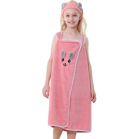 Serviette de bain pour enfant fille avec capuche absorbante sept à douze ans accessoire de plage