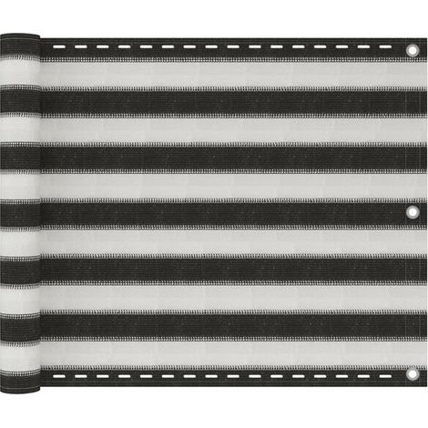Paravent de balcon en PEHD, 75 x 400 cm, gris anthracite et blanc (1/5)