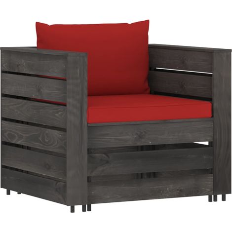 Maison Exclusive - Set Salotto da Giardino 2pz con Cuscini Legno Impregnato Grigio