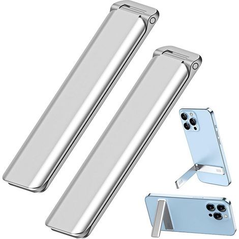 Zinc Support Téléphone 2Pack,Ajustable Support Telephone Bureau Vertical et Horizontal Compatible pour téléphone Portable,Bureau, d'autres Smartphones iPad,Tablets et Plus-Argent