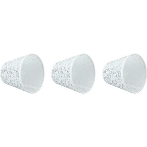Set di 3 paralumi cilindrici in tessuto – luce soffusa – installazione a clip – squisiti – per lampadari – argento
