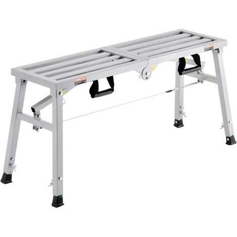 Plataforma de Trabajo, Altura Ajustable de 3 Velocidades, Escalera de Acero de Aleación Plegable, Carga de 180 kg, Patas de Goma Antideslizantes, para Limpieza y Lavado, 1040 x 375 x 500 mm (1/5)