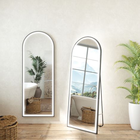 Specchio a corpo intero 160x60cm con LED, temperatura di colore regolabile, design moderno e adatto per svariate scenari. (1/5)