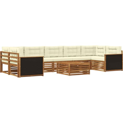 Outdoor Sofa Set 8 pcs Natural and Cream vidaXL (1/5)