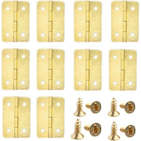 Bardusch Lot de 20 petites charnières pliables en bronze antique pour boîte à bijoux en bois, 37 x 25 mm, doré (1/5)