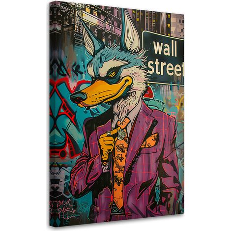 Tableau sur toile Tableau sur toile Loup de Wall Street IA 40x60 (1/5)