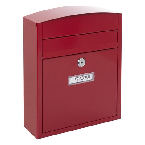 Arregui – Boîte aux lettres en acier S – Extérieure individuelle étanche – Installation murale – Dimensions 28,5x24x9,5 cm – Résistante aux intempéries – Rouge