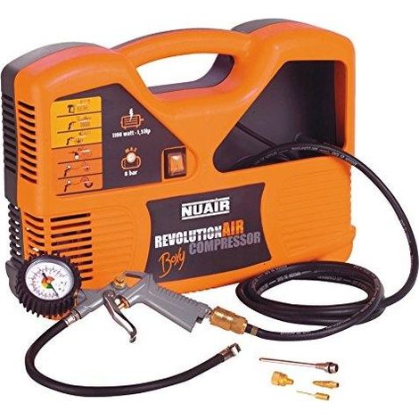 Compresseur sans huile 1,5 CV – Pression max 8 bars – Léger et portable – Kit accessoires gonflage et soufflage – Lgvshopping