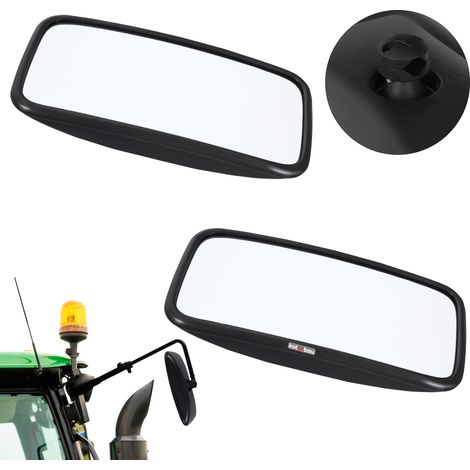KOTARBAU® Kotarbau® Miroir Retroviseur Exterieur - Retroviseur Tracteur 38x19 cm Lot de 2 - Retroviseur Tracteur Agricole - Rétroviseur Convexe de Tracteur avec Support Pour Bras Ø 15-24 mm - Pvc - No