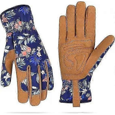 Gants de jardinage pour femmes, gants de jardin en cuir respirant avec adhérence, gants de travail anti-épines et anti-perforation, taille M