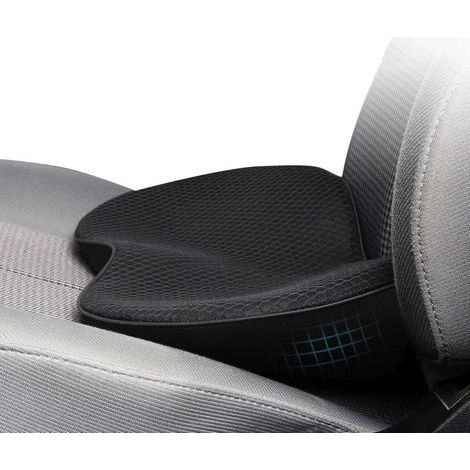 Coussin de siège voiture épais en mousse à mémoire de forme Soulagement du bas du dos Housse en tissu maillé Taille 440x240x95mm (1/5)