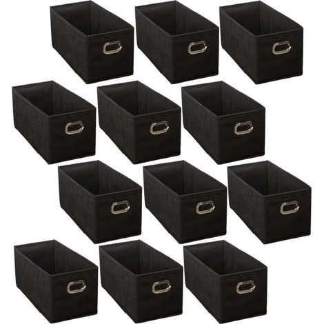 Lot de 12 paniers de rangement en tissu avec poignée MIX'N MODUL