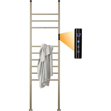 110W Badheizkörper Elektrisch Handtuchwärmer Intelligentes WLAN Freistehende Handtuchleiter mit Timer 1-24H, 45-70°C Gold Handtuchheizkörper Elektrisch Handtuchhalter Stehend Handtuchtrockner (1/5)