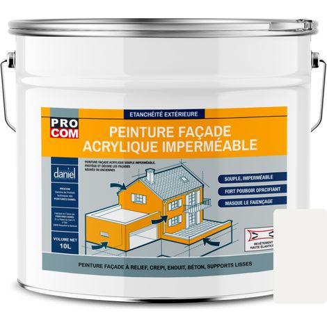 Peinture façade PROCOM crépi, façade à relief, imperméabilisation et protection des façades - Durable jusqu'à 10 ans F3F1EB 10 litres