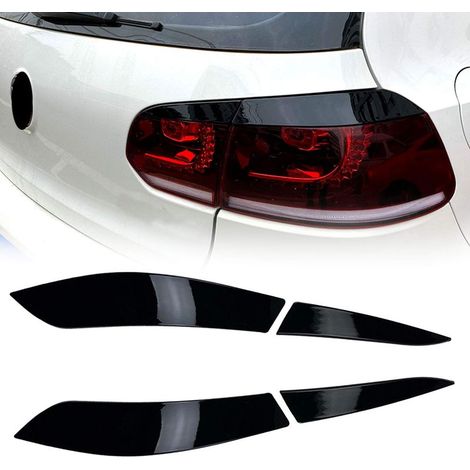 1 Paire Voiture Phare Arrière Sourcil pour Golf VI MK6 2009-2012 édition Régulière, Paupières Garniture Couverture Phare Autocollant (Fibre de Carbone) (1/5)
