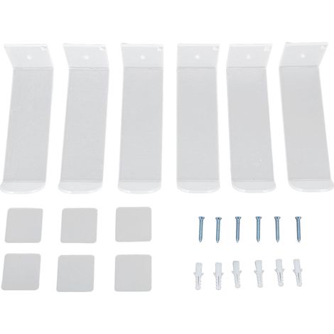 étagère rangement-Organisateur mural de serre-têtes acrylique 6 pièces avec fixation double-mode (1/5)