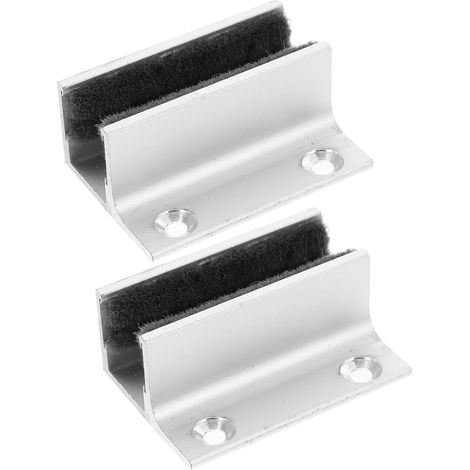 2 pièces guide de sol pour porte en verre, aluminium (1/5)