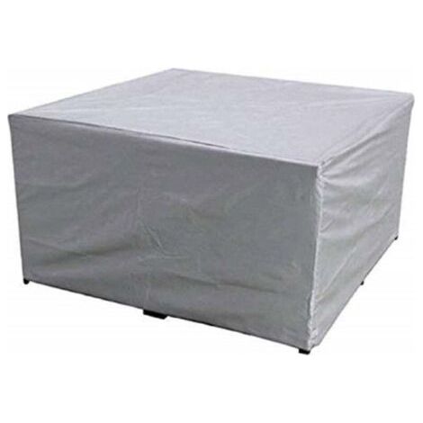 Pair Housse Salon de Jardin 190x125x80cm protection Bach table de jardin meubles d'extérieur imperméable à l'eau et au vent résistant aux UV et au froid, argent Gris