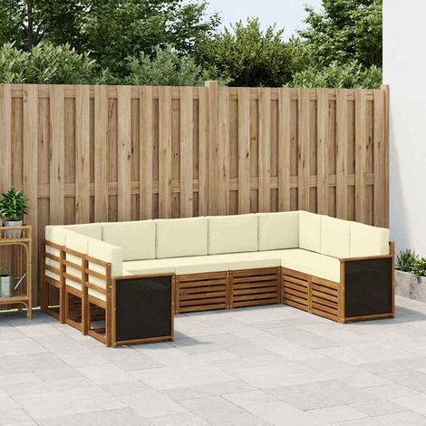 vidaXL Ecksofa Set mit Kissen 7 pcs Natur und Creme (1/5)