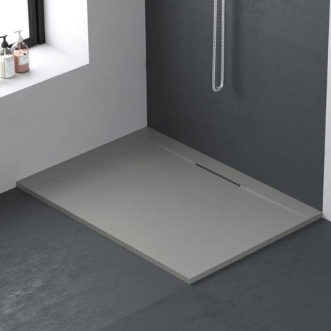 Plato de ducha resina LYRA gris 95x140cm rejilla color (1/4)