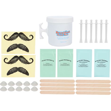 Cire dépilatoire 150 g, kit de cire pour micro-ondes, protection pour les doigts et bâtonnets de cire. (1/5)