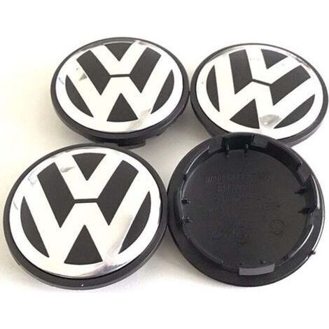 Debuns – Radnabenkappen für Volkswagen 65 mm – 4er-Set – Schwarz/Chrom – PC+ABS – Staub- und Schmutzschutz – 3B7601171 (1/5)