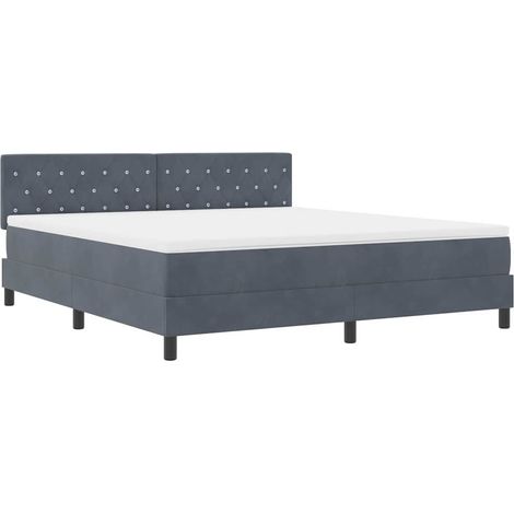 Maison Exclusive - LED Boxspringbett mit Matratze Dunkelgrau 180 (1/5)