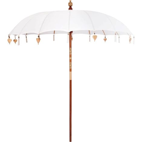 Parasol de jardin,Parasol balinais Crème (210-220) x 260 cm Coton et bois massif CFW62703 (1/5)