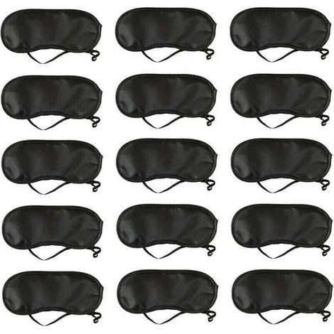 Masque de sommeil souple avec coussinet nasal, noir (paquet de 15) (1/4)