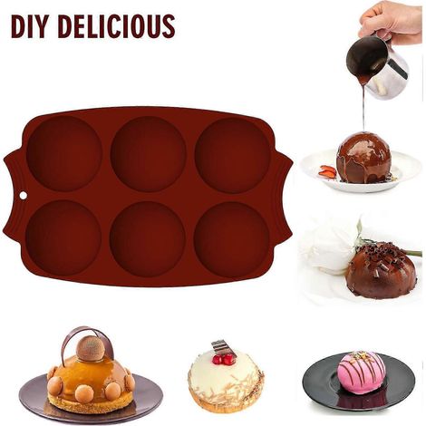 Moule à gâteau demi-cercle en silicone pour muffins, chocolats et biscuits. (1/5)