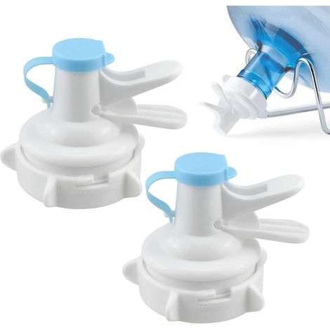 Valve de distributeur d'eau 5 gallons, bec verseur réutilisable pour bouchon de bonbonne, robinet en plastique pour jerricans et bouteilles de 55 mm avec bouchons à couronne non filetés, lot de 2 (1/5)